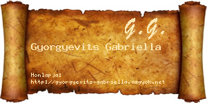 Gyorgyevits Gabriella névjegykártya